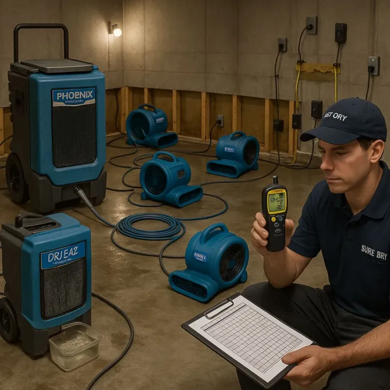 Structural Drying and Dehumidification process in Silver Hill, MD